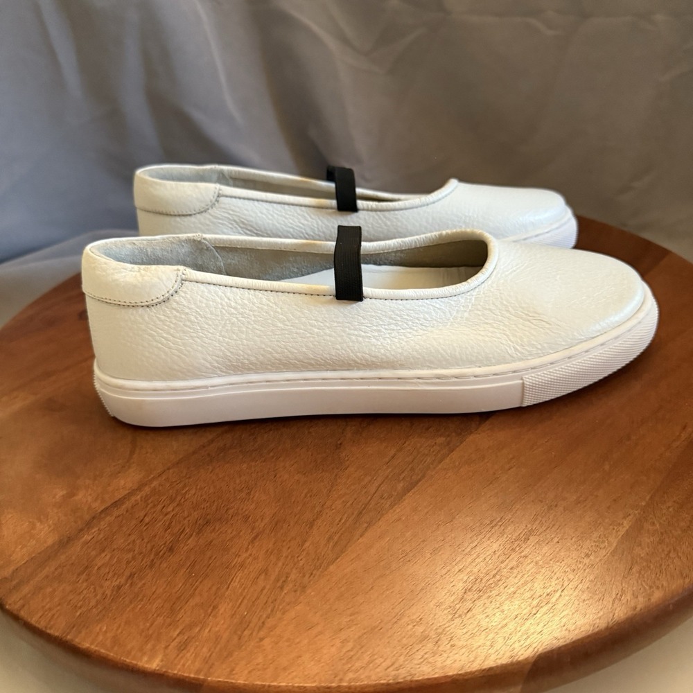 Seychelles Mary Jane Ballet Sneaker White Leather Elastic‎ Strap Women's 9.5
